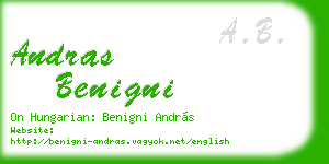 andras benigni business card